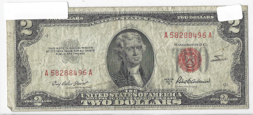 lot 40 image: 1953 A Federal Note Two Dollar Bill