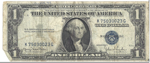 1935 D Dollar Silver Certificate Note