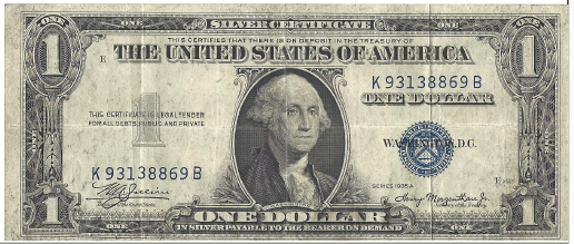 1935 E Dollar Silver Certificate Bill