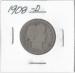 1908-D Barber Quarter