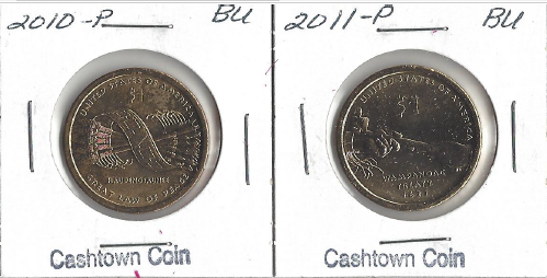 Two Native American Dollars - 2010-P & 2011-P