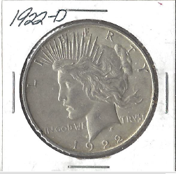 1922-D Peace Dollar - High Grade