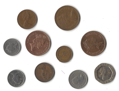 10 Different British Coins