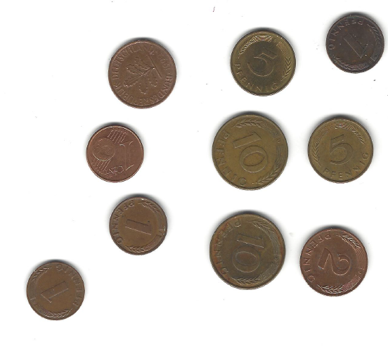 10 Different German Coins