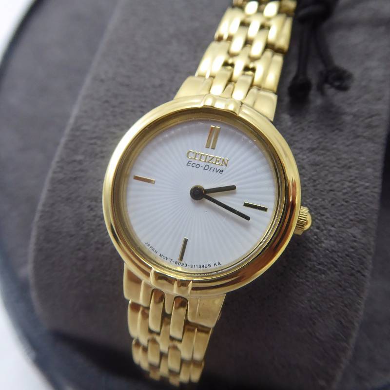 lot 12 image: Citizen Eco-Drive Ladies Goldtone Bracelet Watch