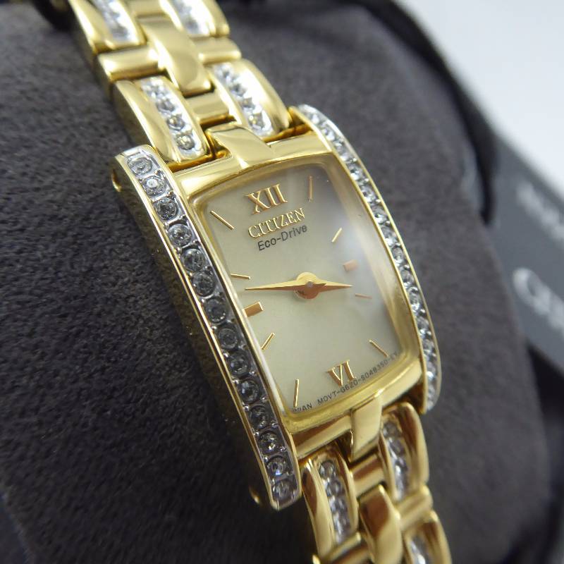 lot 13 image: Citizen Womens Crystal Bezel Eco-Drive Watch