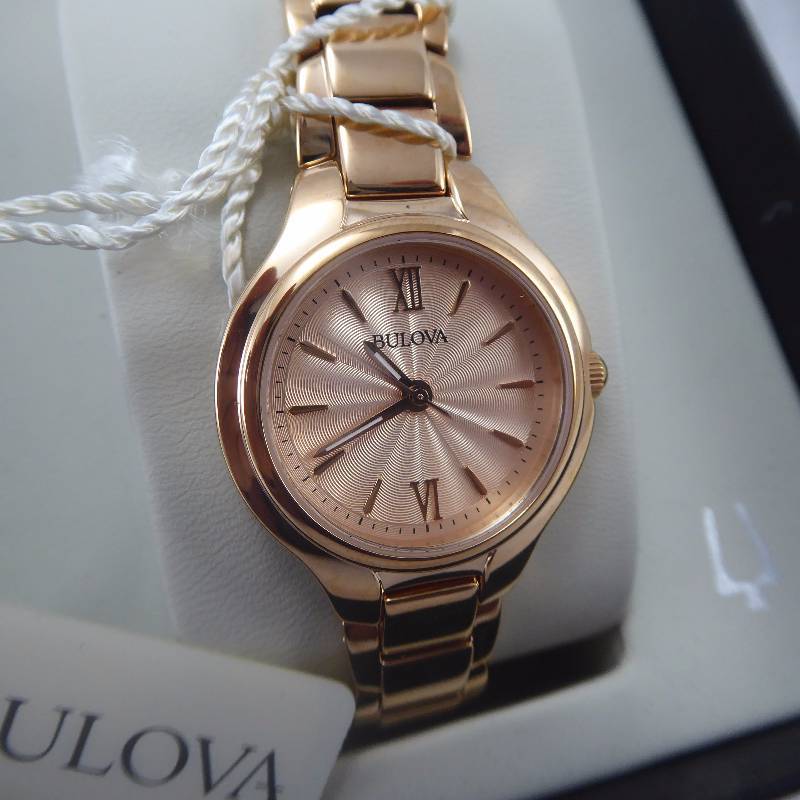 lot 18 image: Bulova Womens Classic Rose Gold Stainless Steel Watch