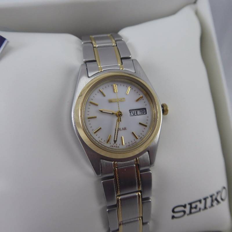lot 31 image: Seiko Womens Two-Tone Stainless Steel Solar Watch