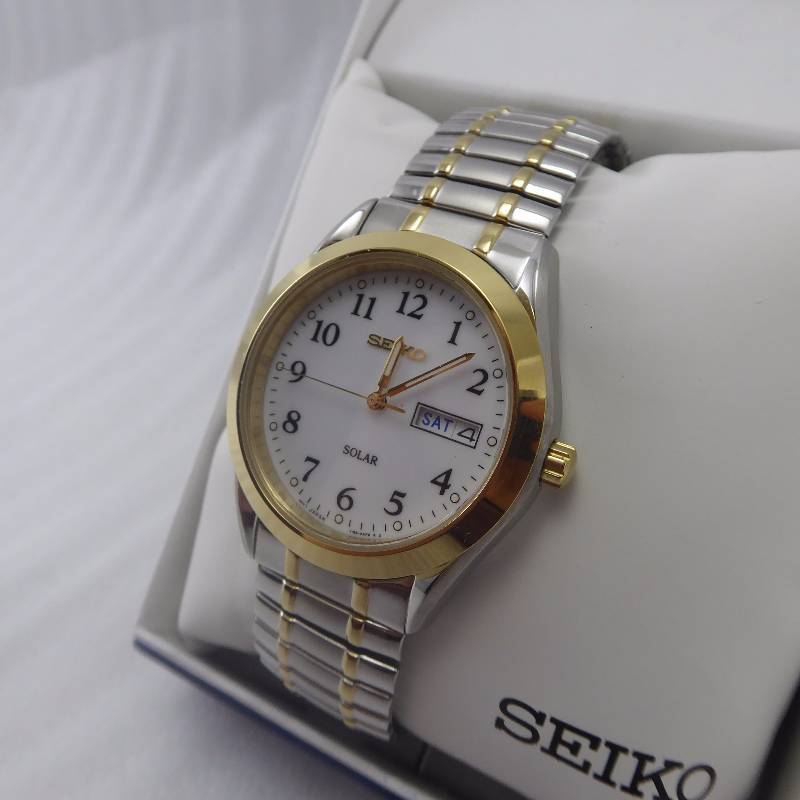 Seiko Men's Two-Tone Solar Expansion Band Watch | Name Brand Watches  Holiday Gift Auction | K-BID