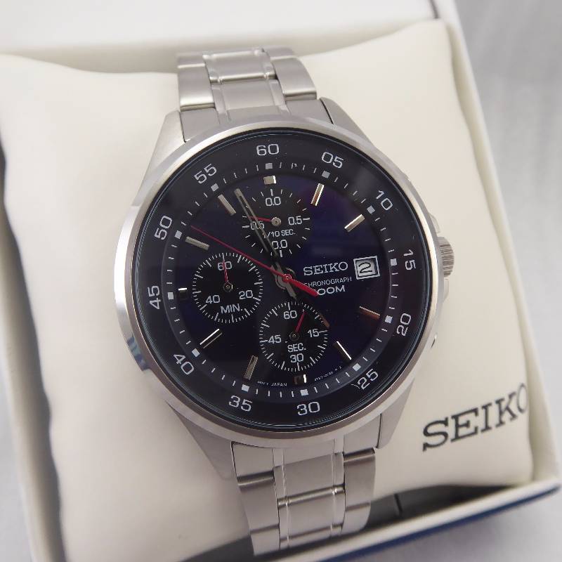 lot 37 image: Seiko Mens Stainless Steel Chronograph Dress Watch