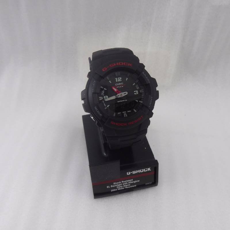 lot 42 image: Casio Mens G Shock Black & Red Sport Watch