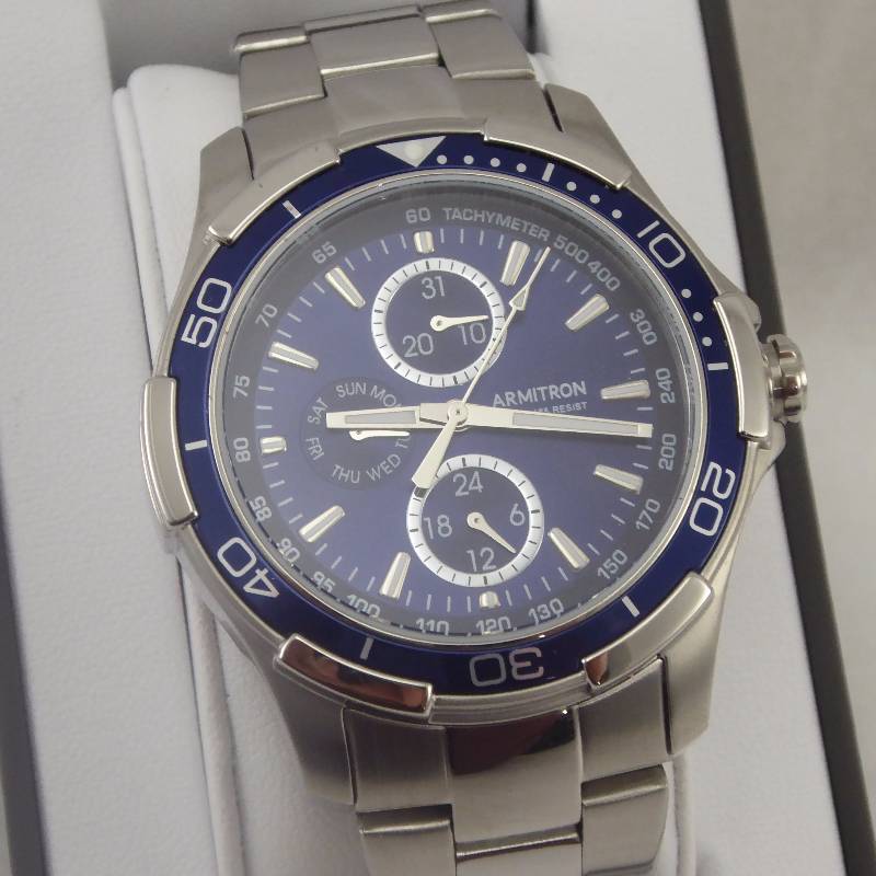 lot 54 image: Armitron Mens Blue-Dial Multifunction Sport Watch