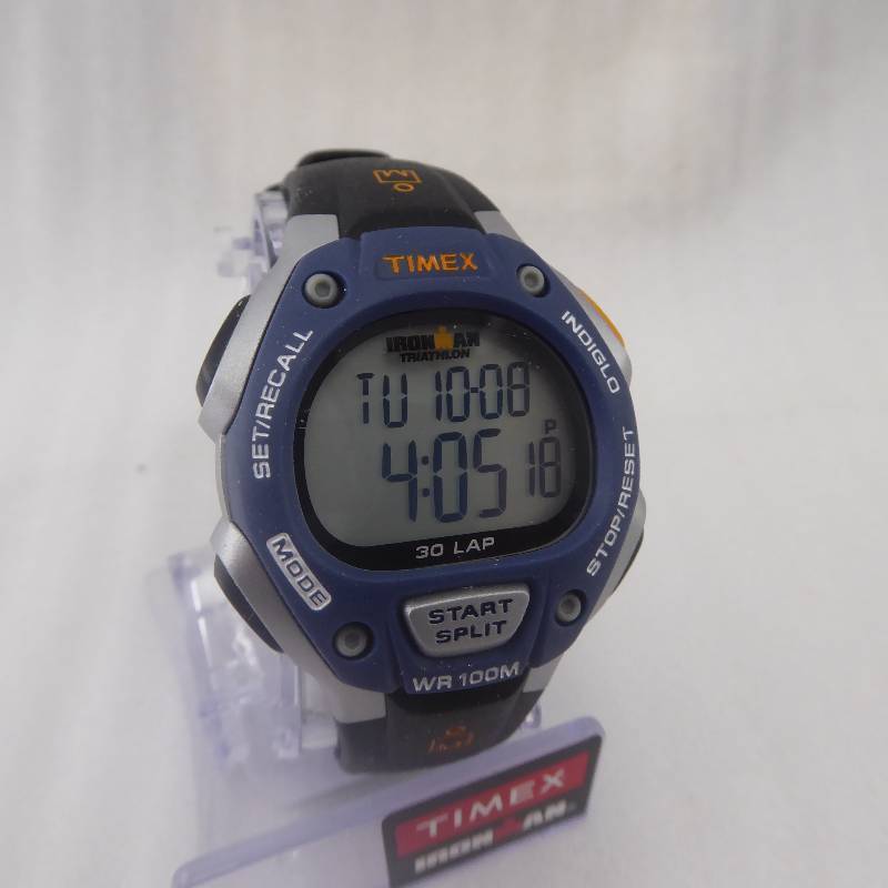 lot 66 image: Timex Mens Ironman Digital Blue & Black Sport Watch