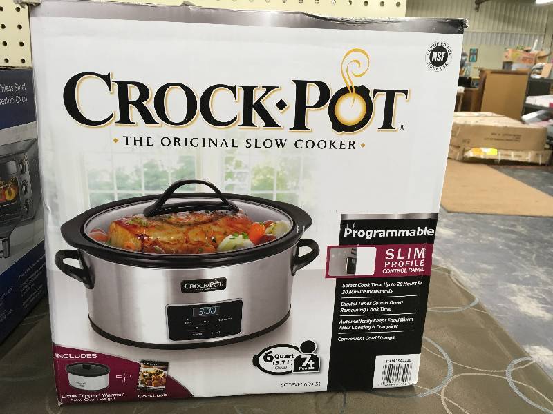 lot 23 image: 6 QT CROCK POT WLITTLE DIPPER CROCK, WHOLESALE PRICE $39.99