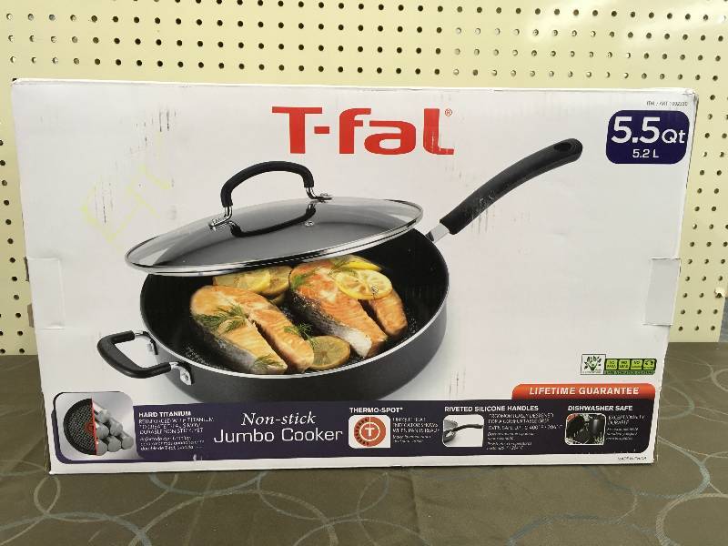 lot 31 image: T FAL 5.5QT DEEP SAUTE PAN, WHOLESALE PRICE $23.99