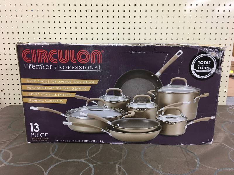 lot 36 image: CIRCULON 13PC HA COOKWARE, WHOLESALE PRICE $199.99