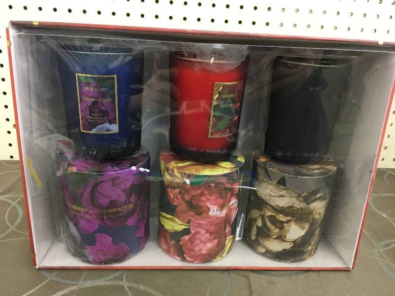 lot 50 image: 3 PK JAR CANDLES, WHOLESALE PRICE $19.99