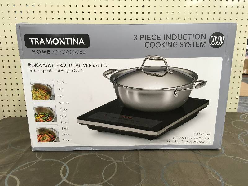 TRAMONTINA 3 PIECE INDUCTION COOKING SYSTEM, WHOLESALE PRICE $69.99, ~5  Days Only~ SUPER SAVINGS SALE~DECEMBER UNCLAIMED FREIGHT, OVERSTOCK AND  RETURNED ITEMS #4