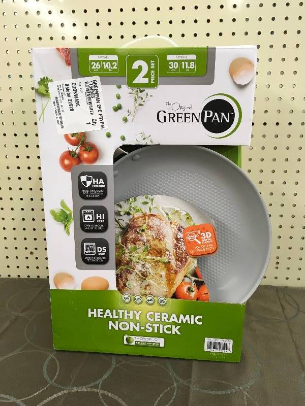 lot 67 image: GREENPAN 2PC FRYPAN SET, WHOLESALE PRICE $39.99