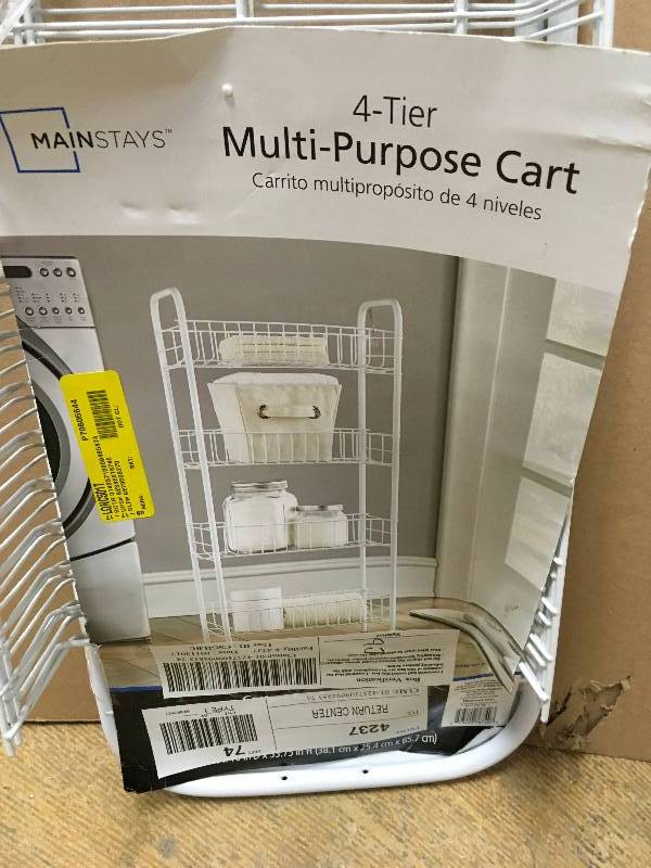 Mainstays 4-Tier Multi-Purpose Cart open box never used