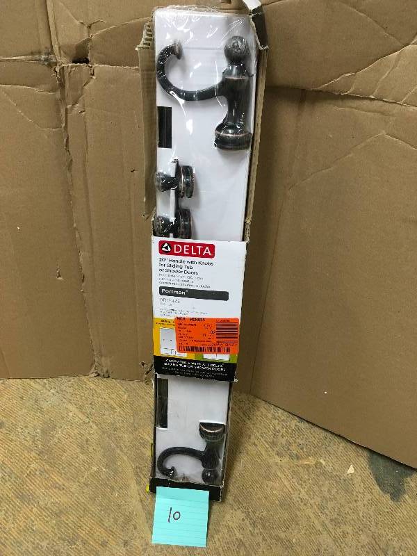Delta Portman 20 in. Handle with Knobs for Sliding Shower or Bathtub Door in Bronze open box never used