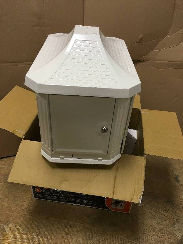 Gibraltar Mailboxes Hamilton White Locking Aluminum Large Post-Mount - DAMAGED open box never used