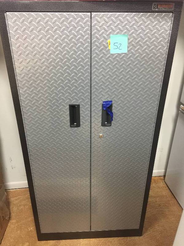 Gladitator Garage Works Welded Steel Tall Gearbox & Gearlocker Cabinet open box never used missing key