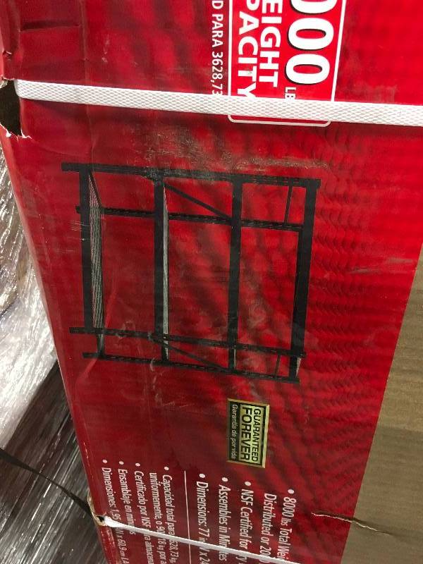 Husky Storage Rack Unit, Steel, Black, 77 in. W open box never used