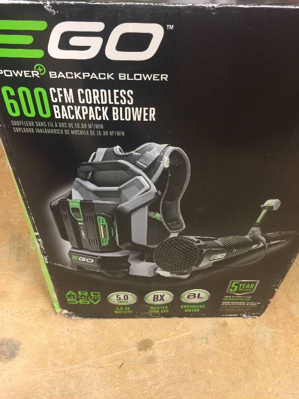 EGO 145 MPH 600 CFM 56-Volt Lithium-ion Cordless Backpack Blower with 5.0Ah Battery and Charger Included