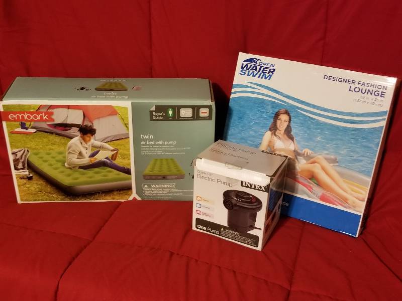 lot 44 image: Air Mattress Pool Float and Pump