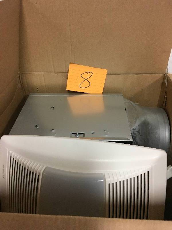 lot 8 image: NuTone QT Series Quiet 130 CFM Ceiling Exhaust Fan with Light and Night Light, Energy Star open box never used