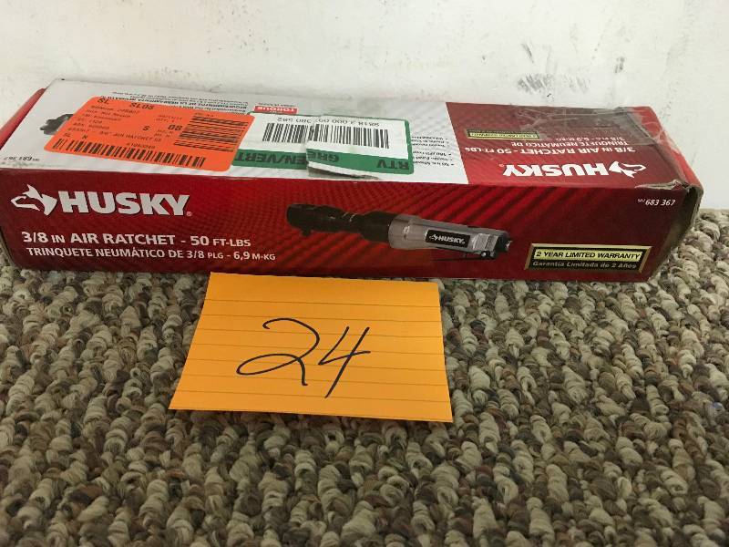 lot 24 image: Husky 38 in. 50 ft. lbs. Air Ratchet Wrench in Like New conditions