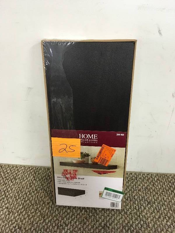 lot 25 image: Home Decorators Collection - 23.6 in. L x 10 in. W Floating Espresso (Brown) Shelf