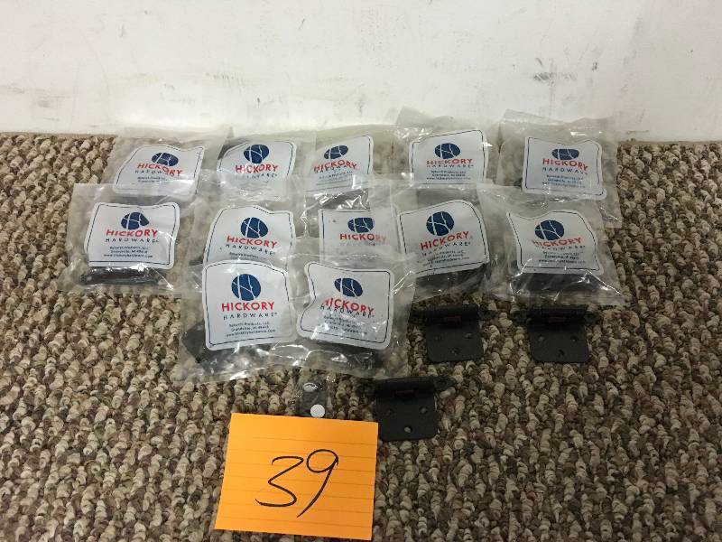 lot 39 image: Hickory Hardware Surface Self-Closing Flush Hinge (Pack of 2) Finish Black - Lot of 12