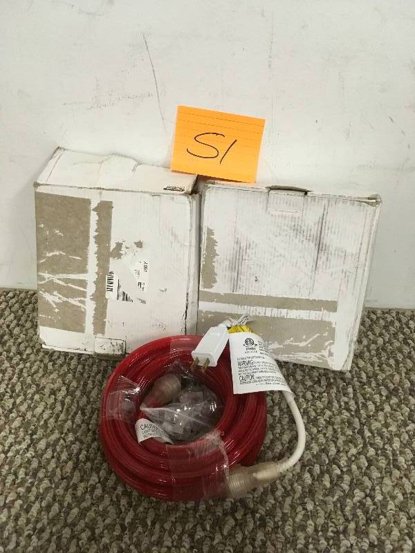lot 51 image: Home Accents Holiday 18 ft. 216-Light Red Rope Lights open box never used