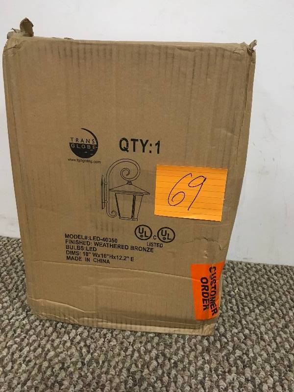 lot 69 image: Trans Globe Lighting LED-40350 WB Outdoor Lighting Lamp from the LED Collection open box never used