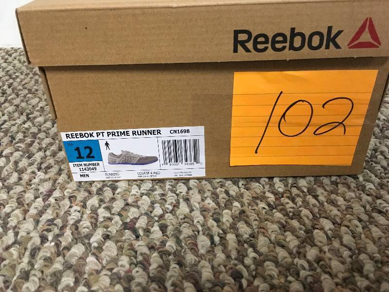lot 102 image: Reebok PT Prime Runner Shoe Size 12 open box never used