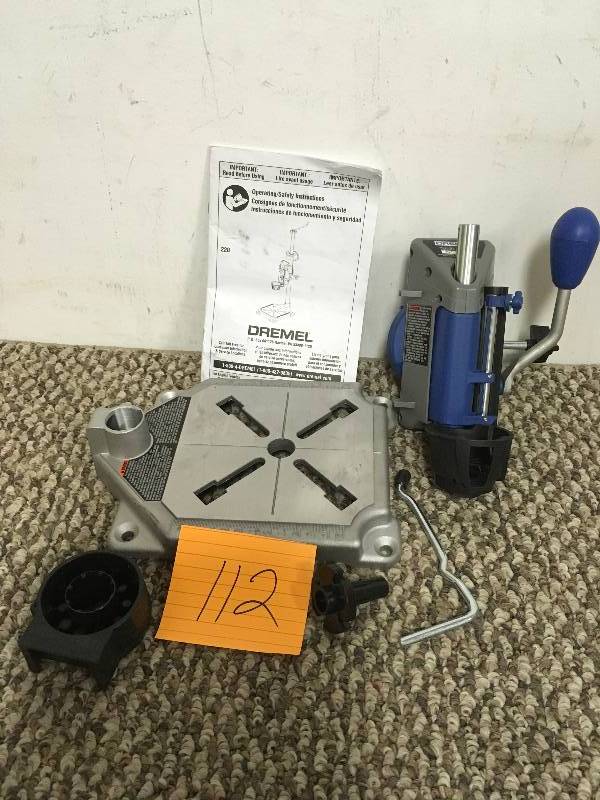 lot 112 image: Dremel 220-01 Cordless Rotary Hammer Drill open box never used
