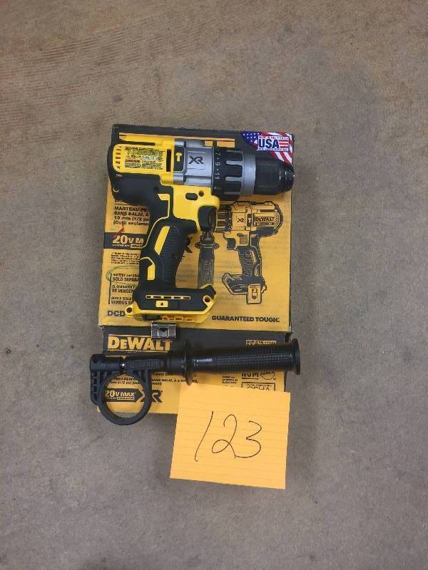 lot 123 image: Dewalt 20-Volt MAX XR Lithium-Ion Cordless 12 in. Premium Brushless Hammer Drill (Tool-Only) never used