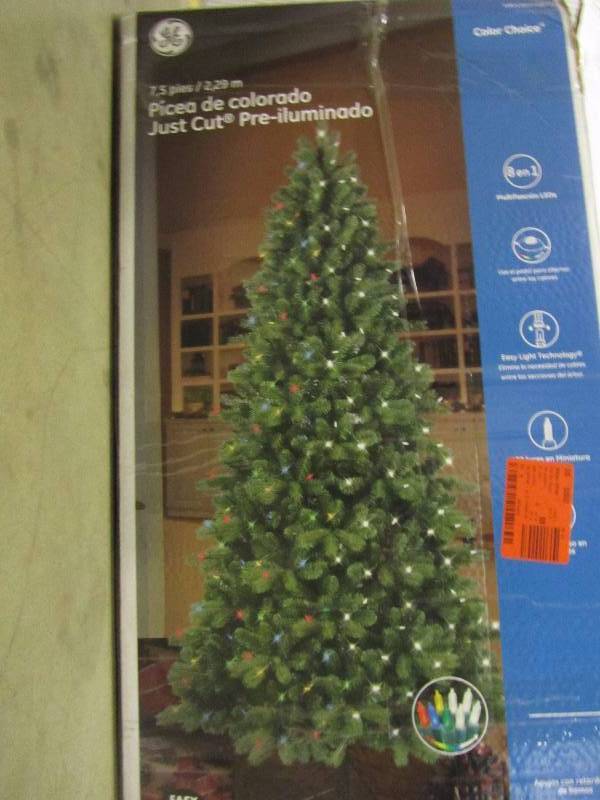 lot 42 image: GE 7.5 ft. Pre-Lit LED Energy Smart Just Cut Colorado Spruce Artificial Tree