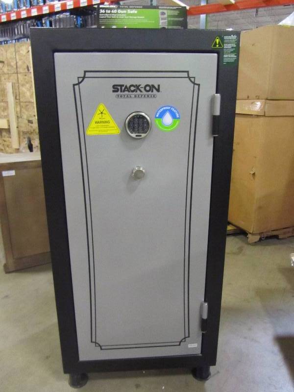 lot 45 image: Total Defense 40-Gun FireWater Safe with Electronic Lock, Matte Black and Silver