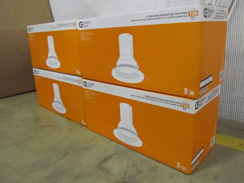 lot 64 image: Commercial Electric 5 in. White Recessed Baffle Trim (6-Pack)- (x4)
