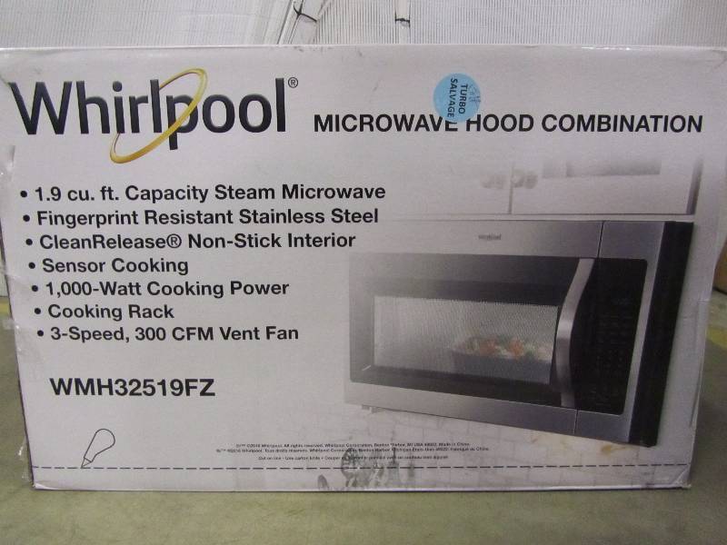 lot 66 image: Whirlpool 30 in. W 1.9 cu. ft. Over the Range Microwave Hood in Fingerprint Resistant Stainless Steel