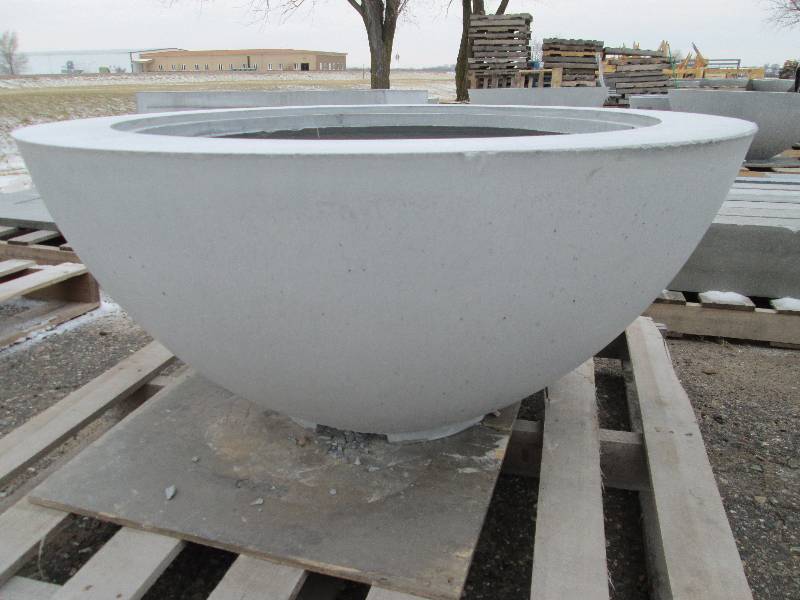Large Concrete Planter  Wood-Burning Fire Pit  Accent Pot