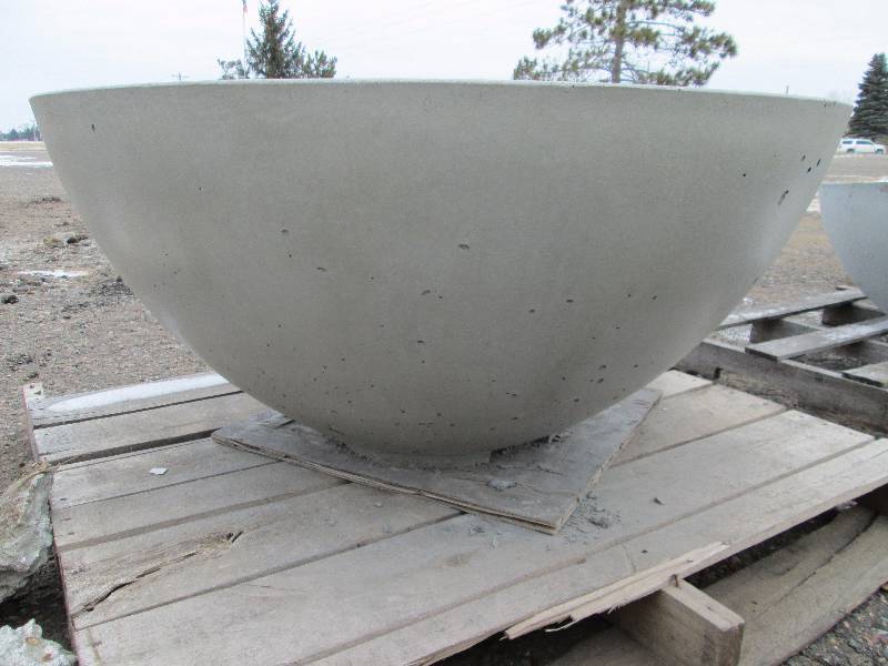 Large Concrete Planter  Wood-Burning Fire Pit  Accent Pot