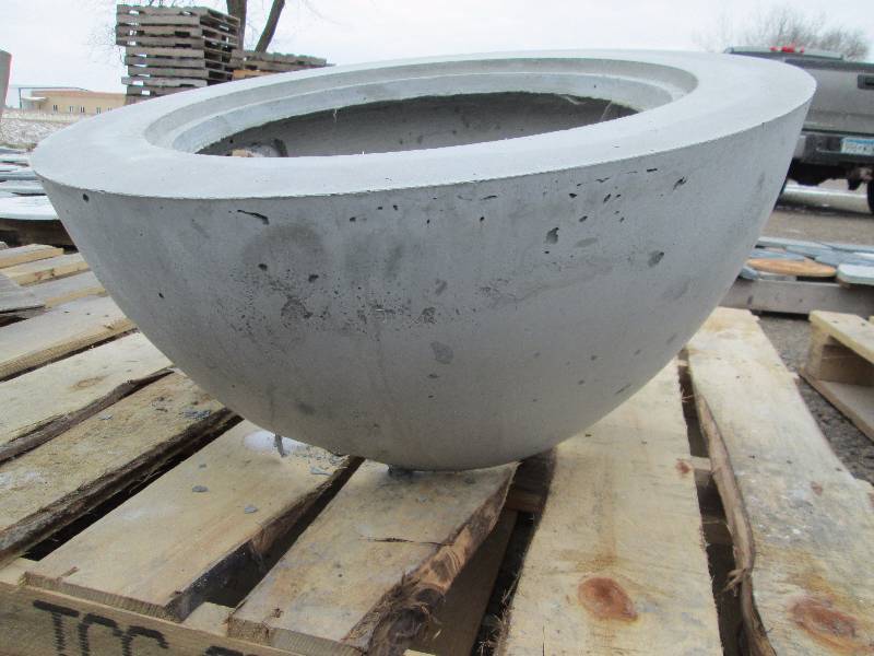 Medium Offset Concrete Planter  Accent Pot