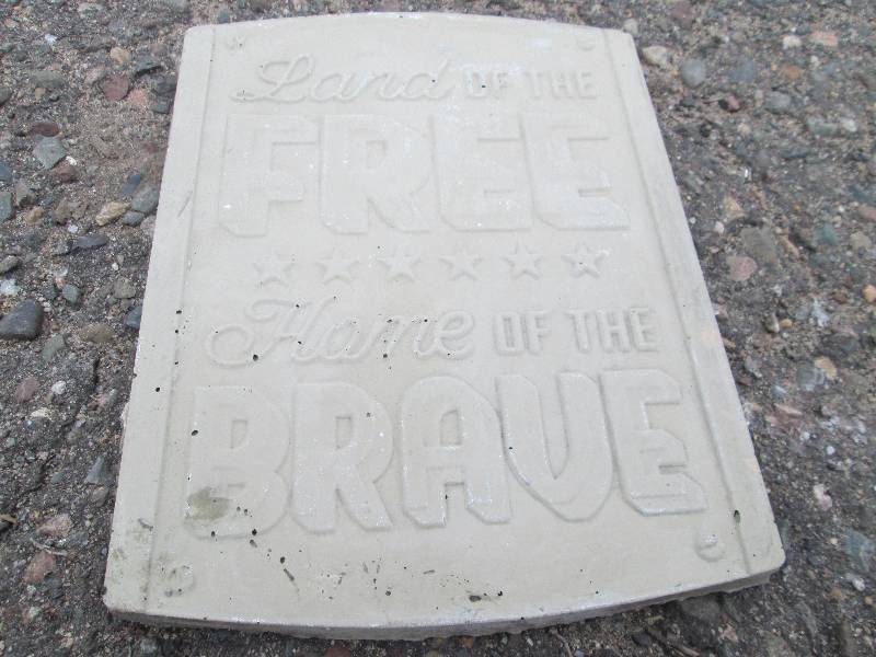 Land Of The Free Concrete Paver  Yard Art  Wall Hanging