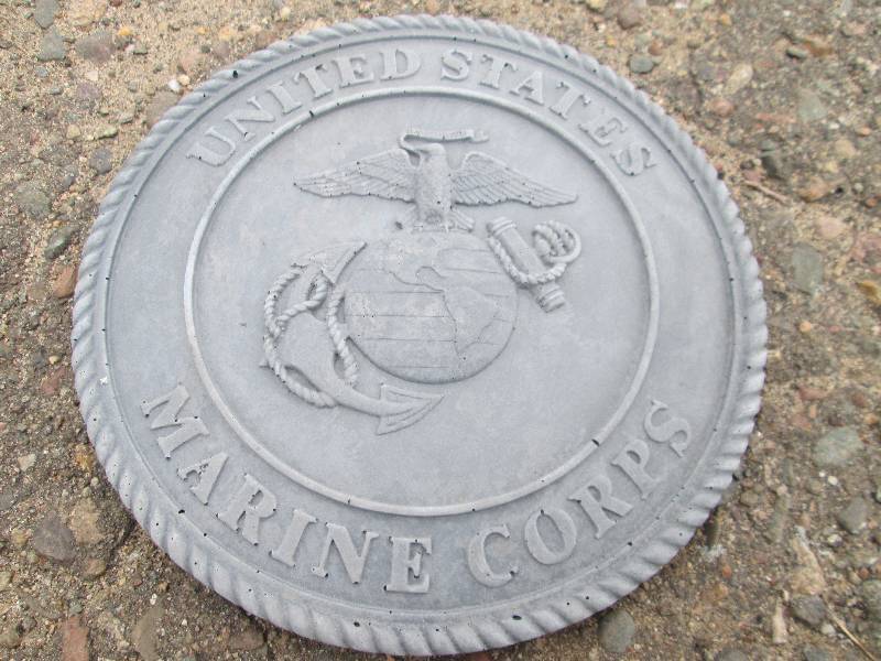 Small United State Marine Corps Concrete Paver  Yard Art  Wall Hanging