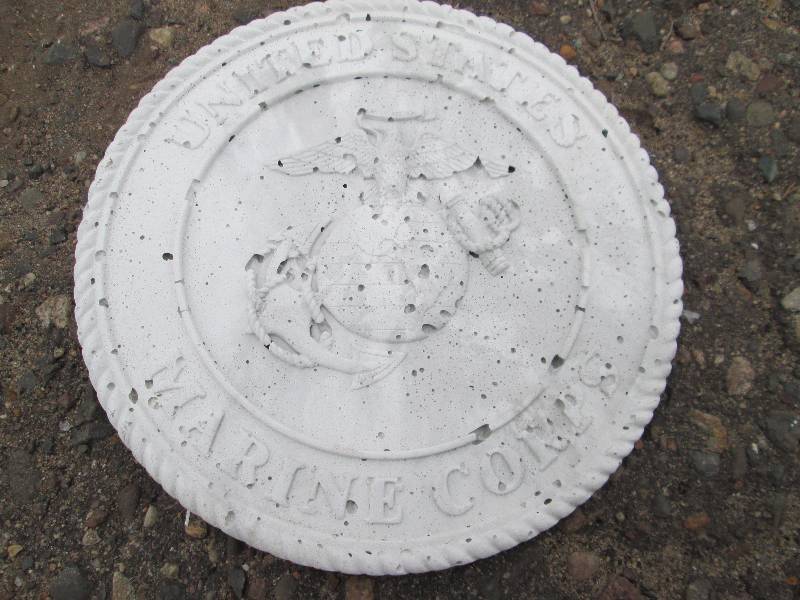 Small United State Marine Corps Concrete Paver  Yard Art  Wall Hanging