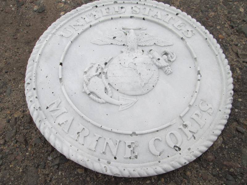 Small United State Marine Corps Concrete Paver  Yard Art  Wall Hanging